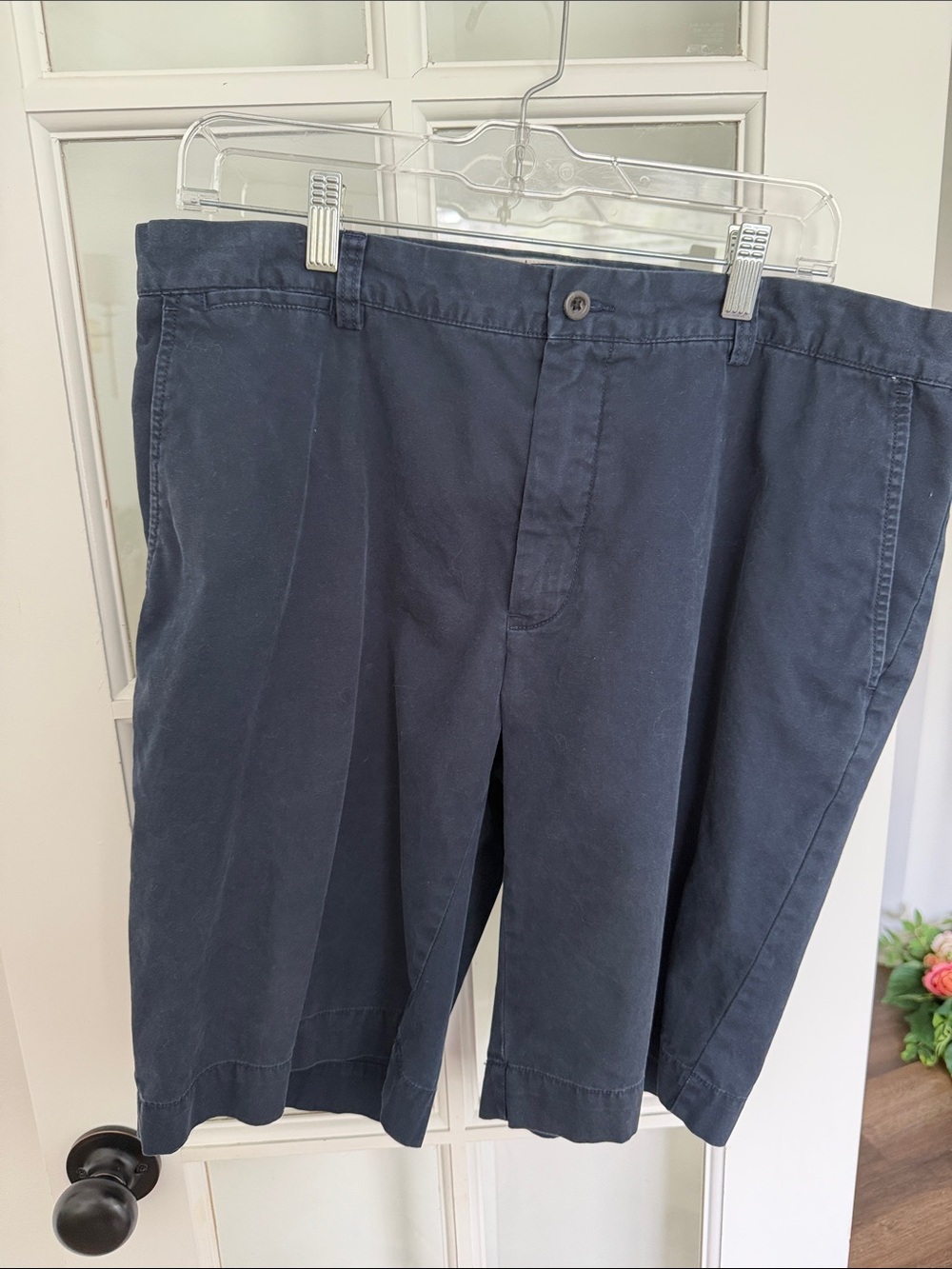 Ralph Lauren Navy Flat-Front Cotton Shorts